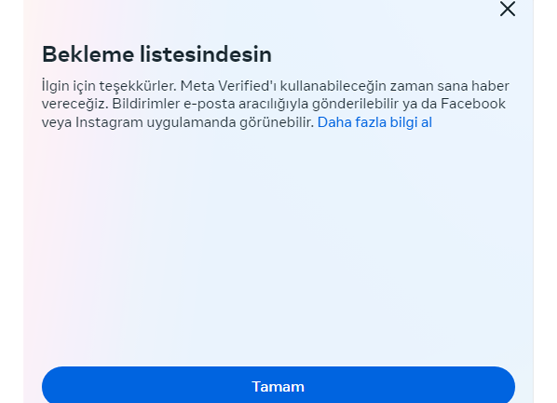 Meta Verified Bekleme Listesine Katıl
